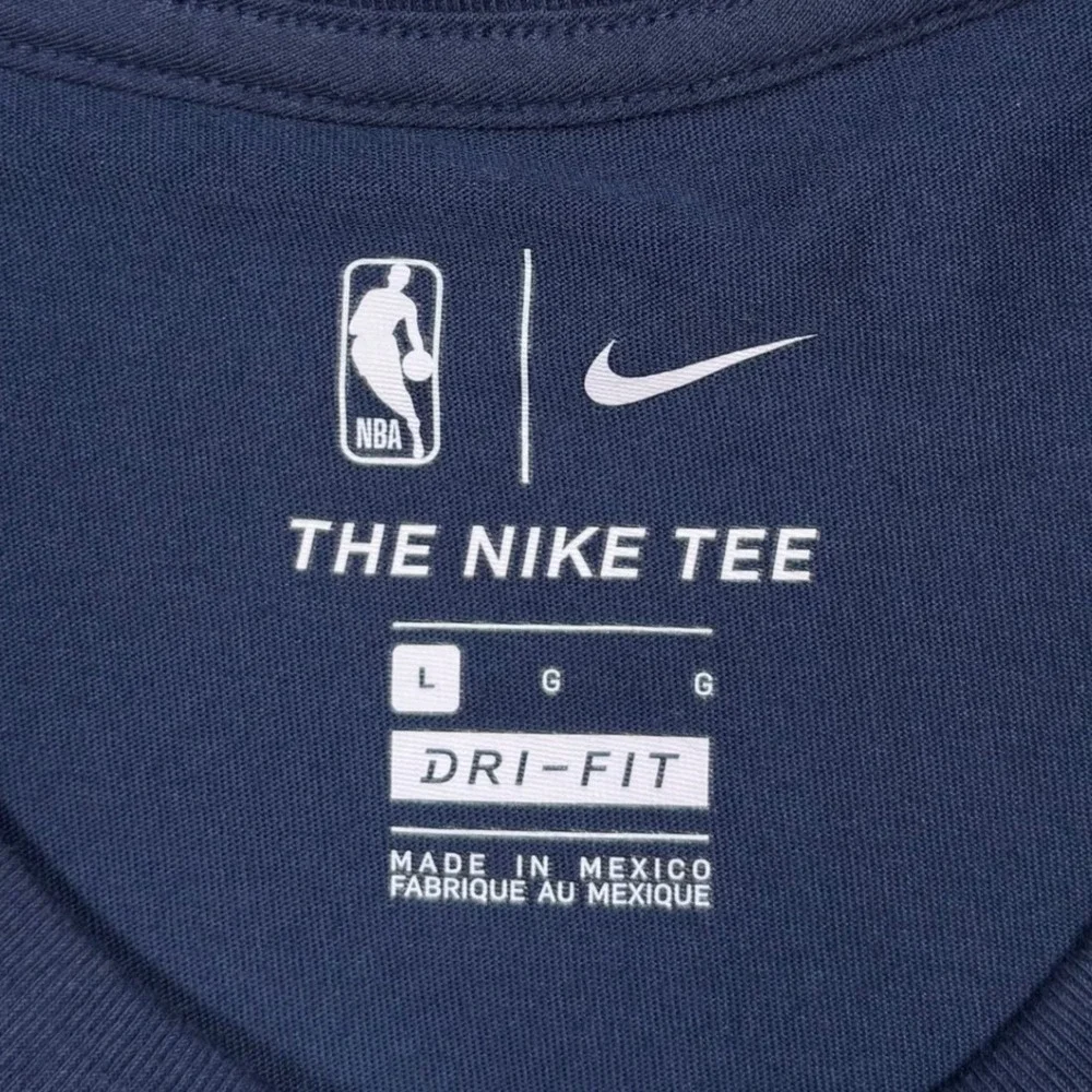 NEW Nike Dallas Mavericks NBA T-Shirt Mens L Navy Blue Dri-FIT Go Mavs Swoosh
